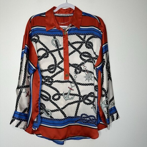 Zara Tunic Top Nautical Anchor Size M - Picture 2 of 11